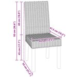 vidaXL Chaise de salle à manger 2 Pièces Gris Kubu 45 x 54 x 93 cm