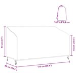 vidaXL Housse de banc de jardin Noir 175 x 85 x 65 / 94 cm Tissu 420D
