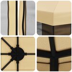 vidaXL Abri de jardin avec parois 4 × 3 m Crème Polyester et Acier