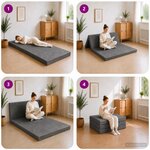 vidaXL Canapé-lit pliable 90 x 67 x 45 cm Gris foncé