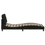 vidaXL Cadre de lit avec LED sans matelas noir 100x200 cm tissu