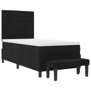 vidaXL Lit à ressorts avec matelas Noir 100 x 200 cm tissu