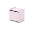 Lit simple rose + sommier + Chevet + Etagères 45cm/65cm + Coffre jouets + Barrière lit