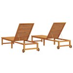 vidaXL Chaises longues 2 Pièces Bois massif d'acacia