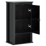 vidaXL Armoire murale de salle de bain BERG noir bois de pin massif