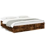 vidaXL Cadre de lit sans matelas chêne fumé 200x200 cm