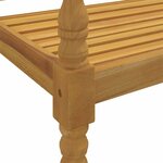 vidaXL Banc Batavia coussin à motif de carreaux gris 150cm Bois teck