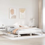 vidaXL Cadre de lit sans matelas blanc 200x200 cm bois massif de pin