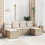 vidaXL Ensemble de canapé de jardin avec coussin 6 Pièces Beige et crème