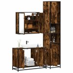 vidaXL Ensemble de meubles de salle de bain 3 Pièces Chêne fumé