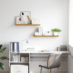 vidaXL Étagère Murale 2 Pièces Beige 90 x 23 5 x 4 cm Bois d'ingénierie