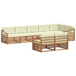 vidaXL Ensemble de canapés d'extérieur 8 pc Naturel et Crème
