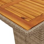 vidaXL Table de jardin avec dessus en bois d'acacia beige 190x80x74 cm