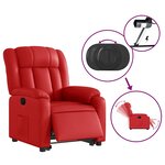 vidaXL Fauteuil inclinable électrique rouge similicuir