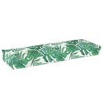 vidaXL Coussin pour banc de palette Motif de feuille 120 x 40 x 8 cm