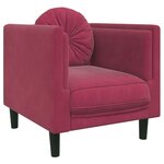 vidaXL Ensemble de canapés 3 Pièces avec coussins rouge bordeaux velours