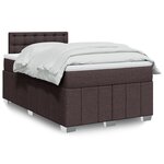 vidaXL Sommier à lattes de lit et matelas marron foncé 120x190cm tissu