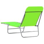 vidaXL Chaises longues pliables lot de 2 Acier et tissu Vert