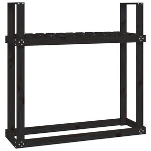 vidaXL Support pour bois de chauffage Noir 110x35x108 5 cm Bois de pin