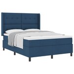 vidaXL Lit à ressorts avec matelas Bleu 200 x 140 cm tissu
