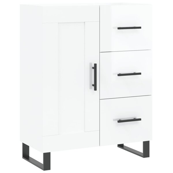 vidaXL Buffet Blanc brillant 69 5x34x90 cm Bois d'ingénierie