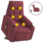 vidaXL Fauteuil inclinable de massage électrique Rouge bordeaux Tissu