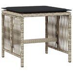 vidaXL Ensemble à manger de jardin et coussins 15 Pièces gris clair rotin