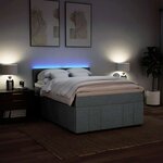 vidaXL Sommier à lattes de lit avec matelas Gris clair 160x200cm Tissu