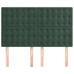 vidaXL Tête de lit Vert foncé 144 x 5 x 118/128 cm Velours