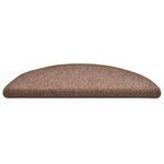 vidaXL Tapis d'escalier 30 pièces 56 x 17 x 3 cm Marron Demi-rond