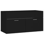 vidaXL Ensemble de meubles de salle de bain 2 Pièces noir bois ingénierie