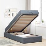 vidaXL Cadre de lit avec matelas Gris foncé 90 x 200 cm Velours