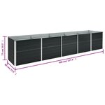 vidaXL Lit surélevé de jardin Acier galvanisé 400x80x77 cm Anthracite