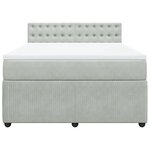 vidaXL Sommier à lattes de lit et matelas Gris clair 140x190cm Velours