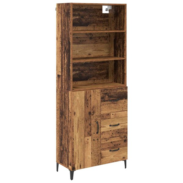 vidaXL Haut Armoire Bois Ancien 69 5 x 34 x 180 cm Bois d'ingénierie