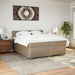 vidaXL Sommier à lattes de lit avec matelas Cappuccino 200x200 cm