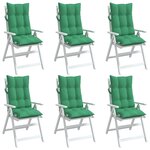 vidaXL Coussins de chaise à dossier haut lot de 6 vert tissu oxford