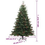 vidaXL Sapin de Noël artificiel avec pommes de pin et baies 180 cm