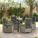 vidaXL Ensemble de repas de jardin 5 pièces gris clair poly rattan