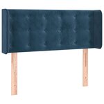 vidaXL Tête de lit avec oreilles Bleu foncé 93x16x78/88 cm Velours