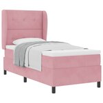 vidaXL Lit à ressorts avec matelas Rose 190 x 90 cm Polyester