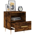 vidaXL Table de chevet chêne fumé 40x35x47 5 cm bois d’ingénierie