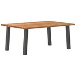 vidaXL Table à manger marron clair bois de chêne massif rectangulaire