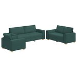 vidaXL Ensemble de Canapés 3 Pièces Vert foncé 220 x 78 x 84 cm tissu