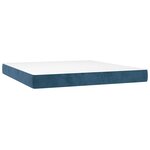 vidaXL Sommier à lattes de lit et matelas Bleu foncé 180x200cm Velours