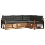 vidaXL Ensemble de canapés d'extérieur 4 pc Naturel et Anthracite