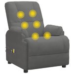 vidaXL Fauteuil de massage gris foncé similicuir daim