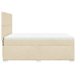 vidaXL Sommier à lattes de lit avec matelas Crème 140x200 cm Tissu