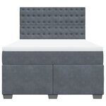 vidaXL Sommier à lattes de lit et matelas Gris foncé 140x190cm Velours