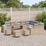vidaXL Ensemble de canapé de jardin 13 Pièces Beige polyrotin